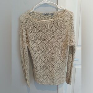 Eight eight eight knit sweater with subtle gold stitching, size M